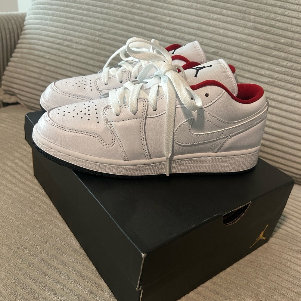 Air Jordan White and Red Sneakers